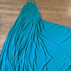 Large Lulu’s Emerald Green Dress. Halter.  Criss cross back.